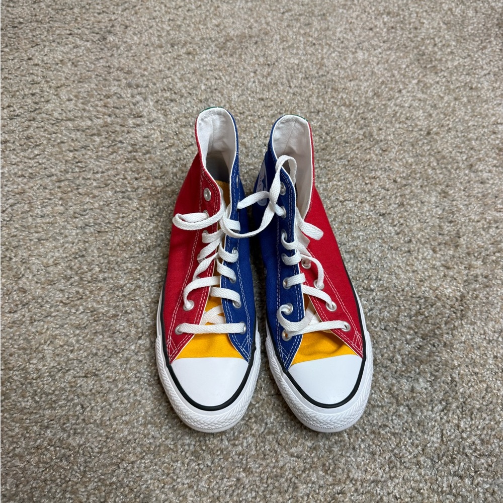 Converse Red,Blue, and Yellow High-Tops